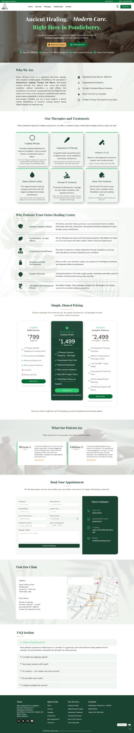 Detox Healing Centre full website screenshot