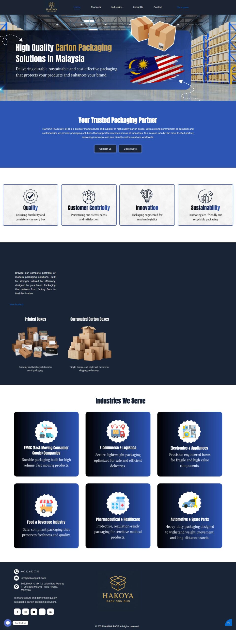 hakoyapack full website screenshot