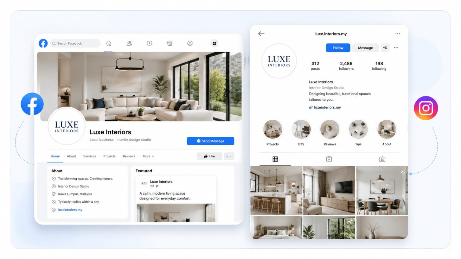 Client Facebook and Instagram example