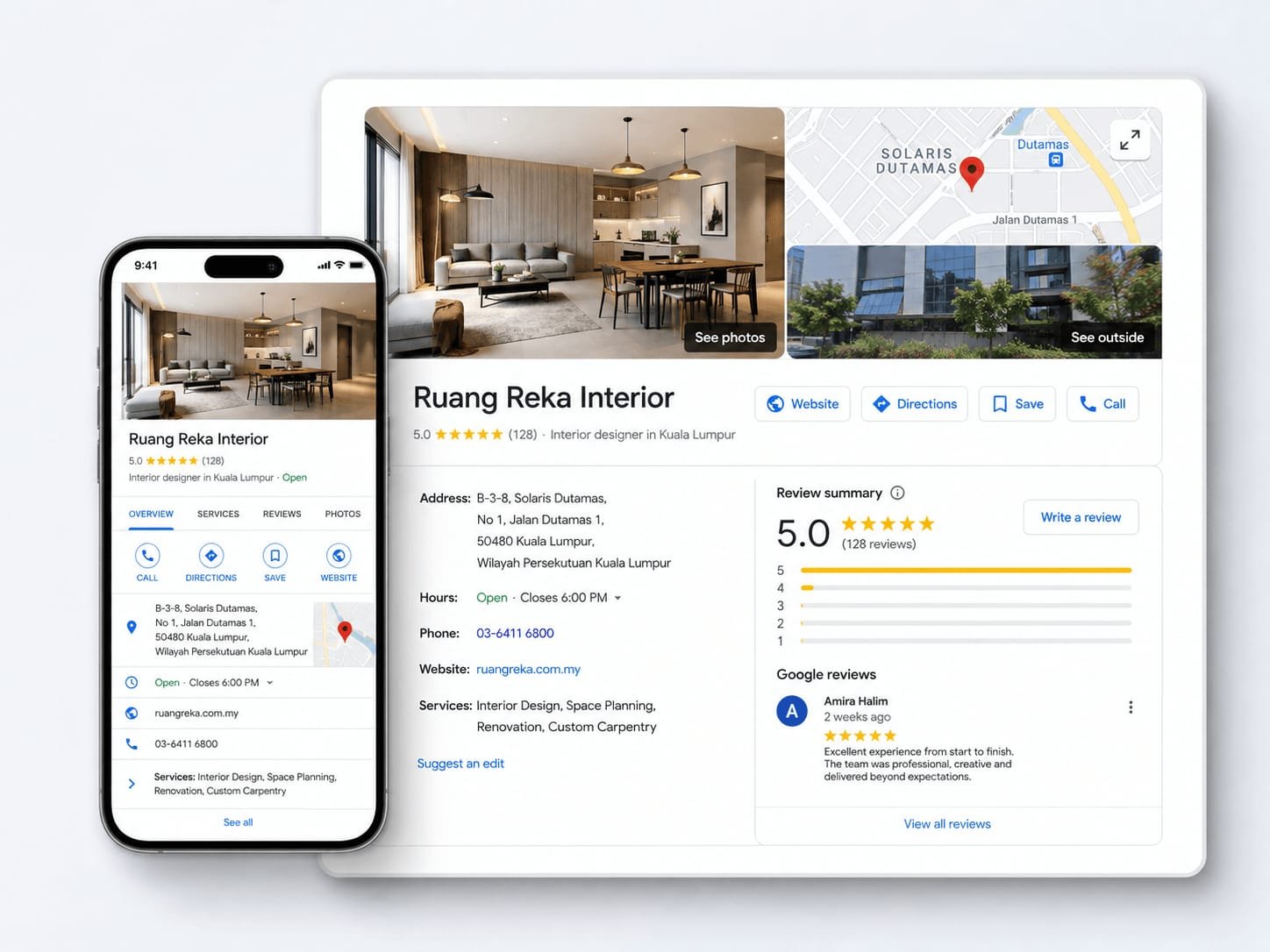 Client Google Business Profile example